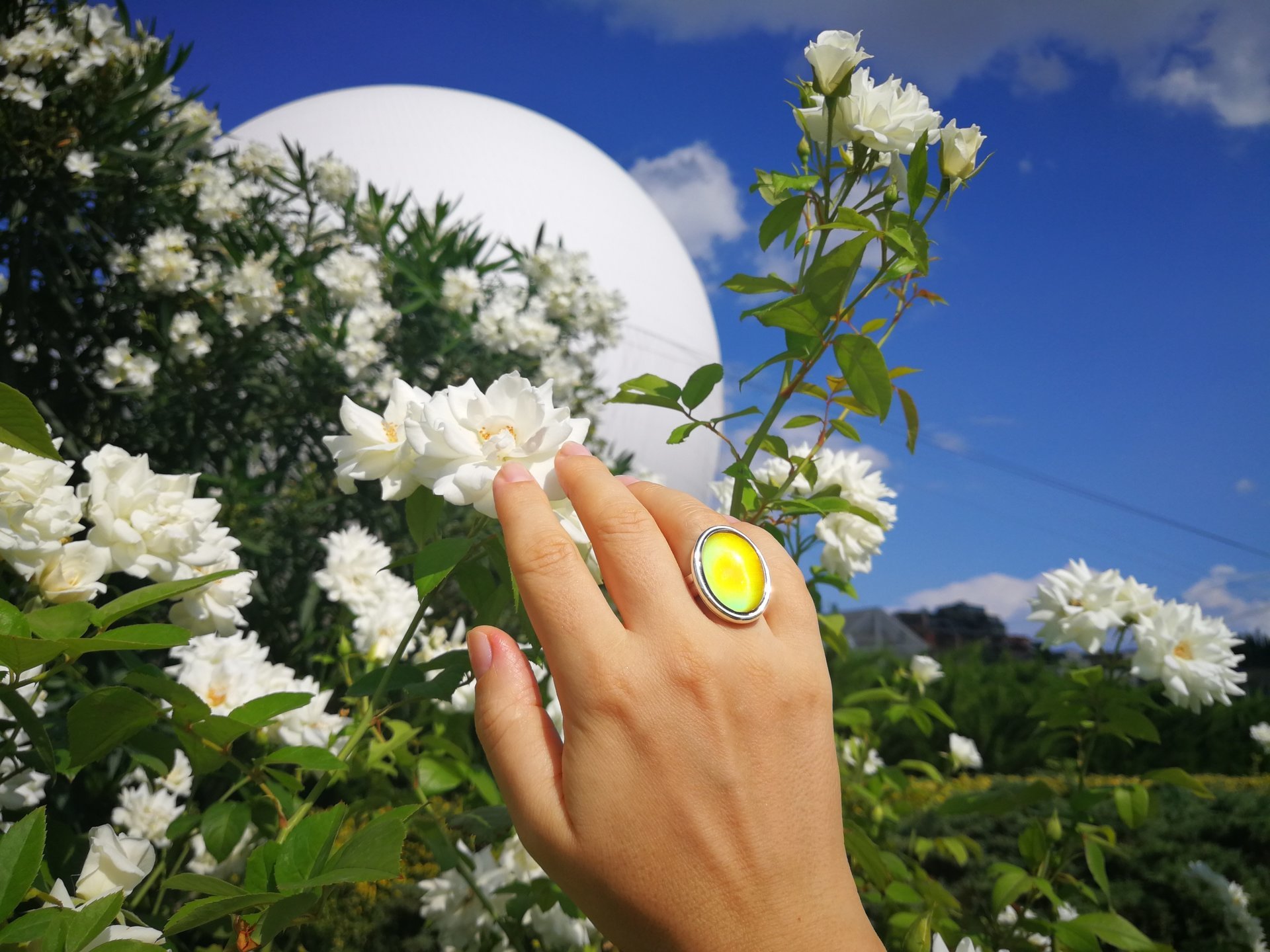 Silver Fountain of Youth - Mood Ring - 25x18 mm - Sterling Silver 925