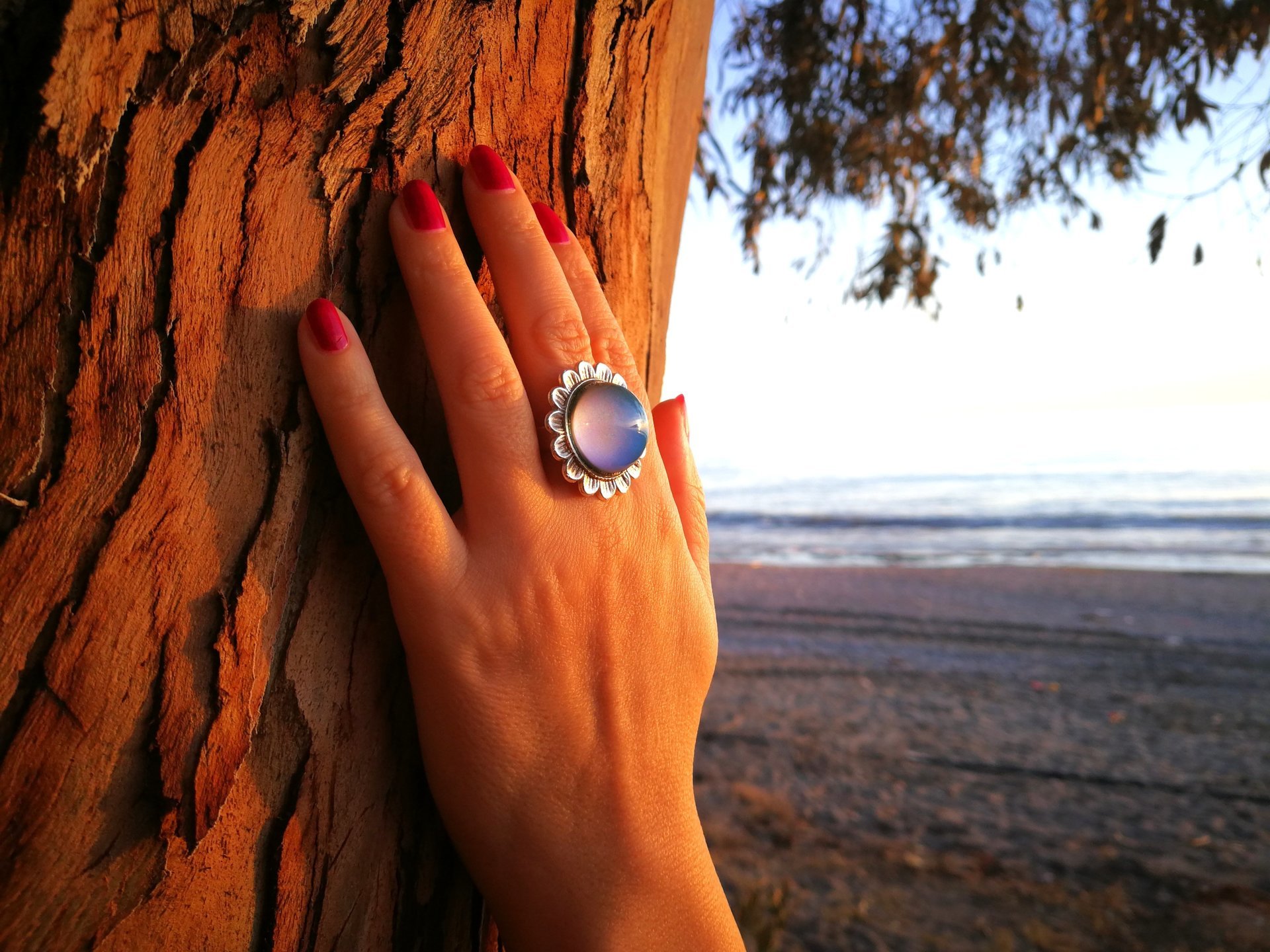 Silver Sunrise of Beauty - Mood Ring - 20 mm - Sterling Silver 925