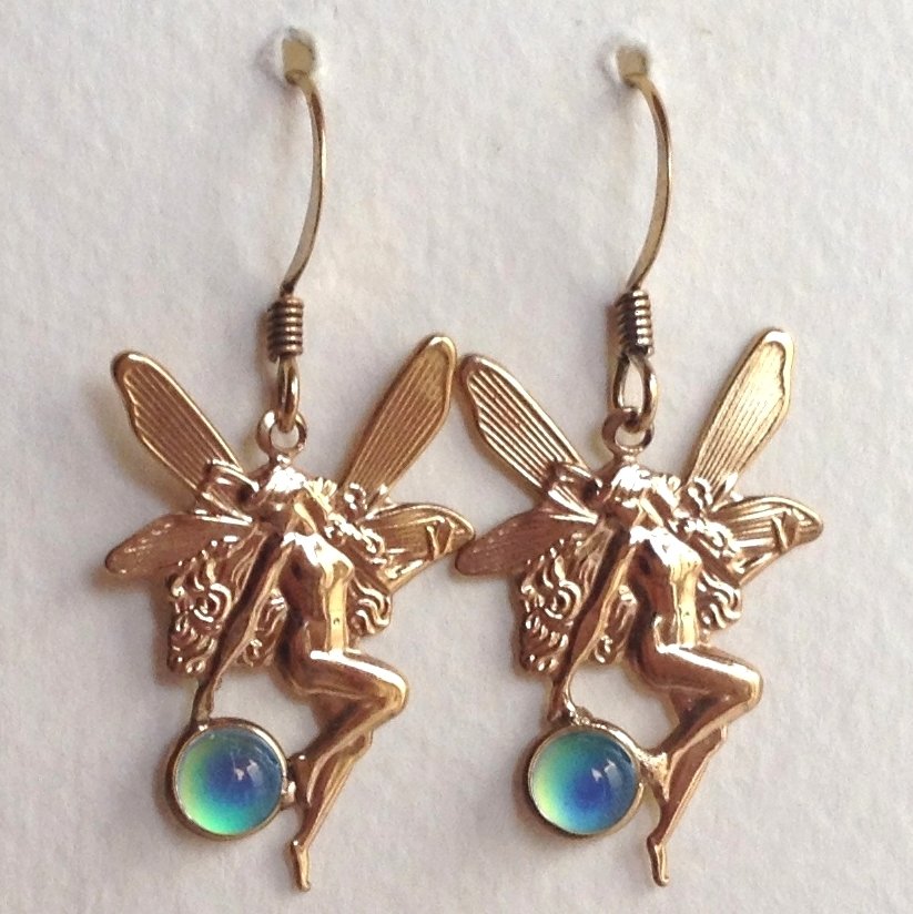 Fairies of Wishes - Mood Earrings - 5 mm - Gold Plated Brass