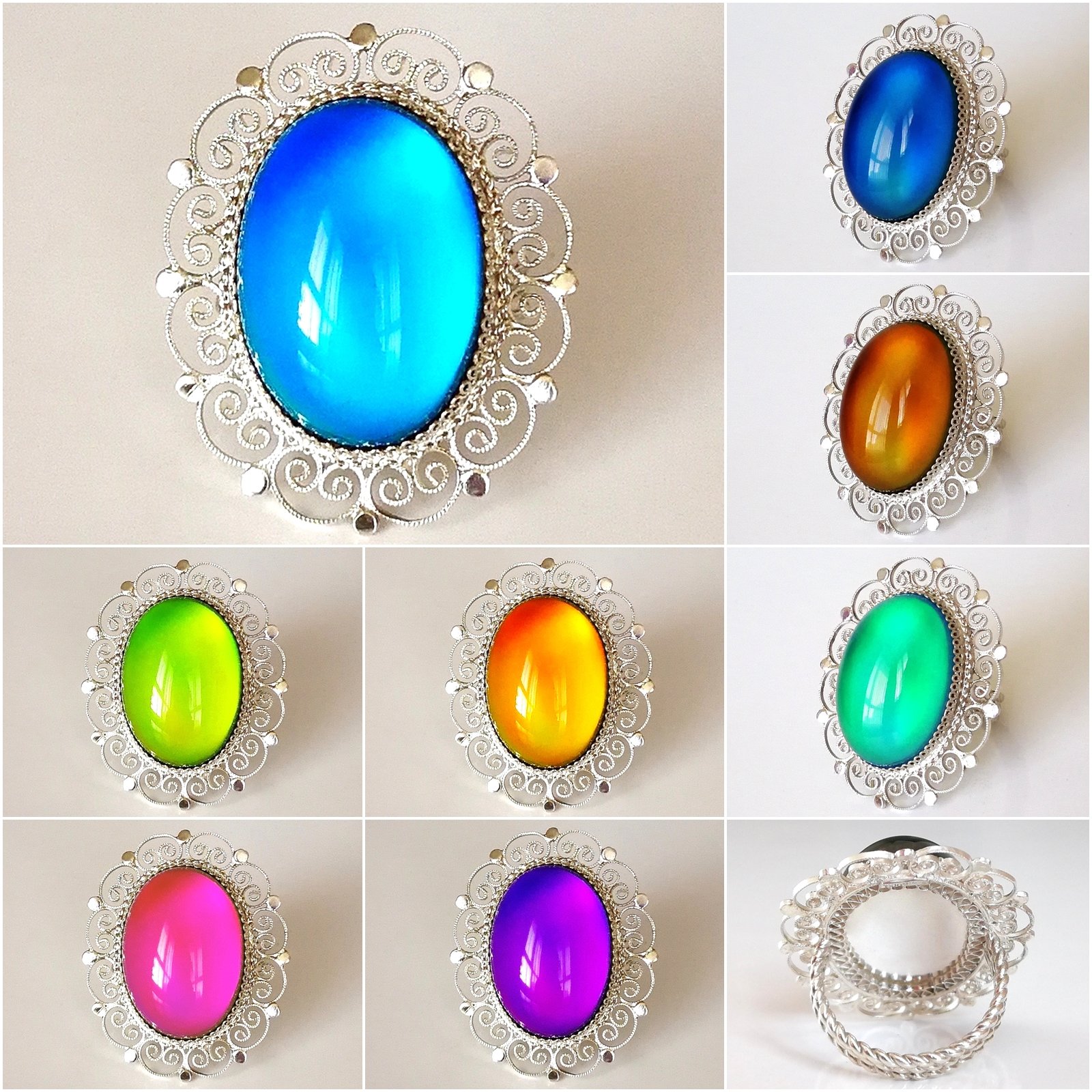 Queen of Style - Mood Ring - 25x18 mm - Silver 800