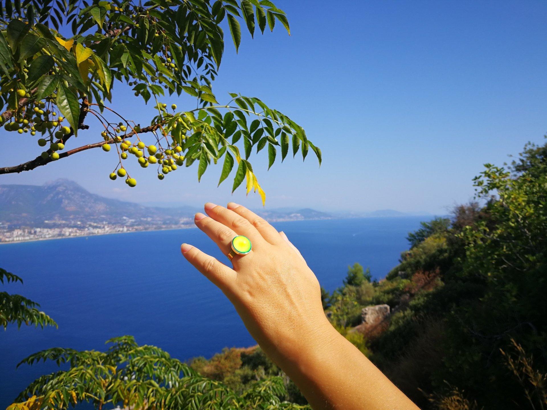 Golden Dream - Mood Ring - 16 mm - 24K Gold Plated Sterling Silver 925