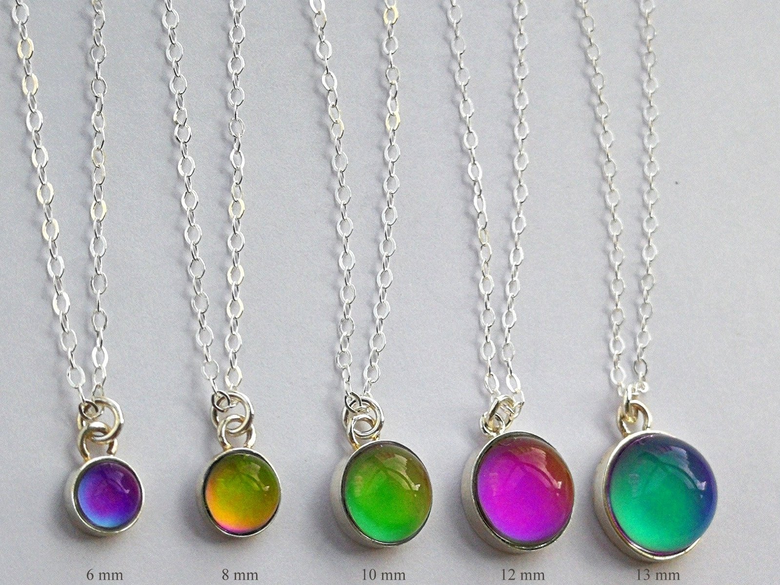Lady of Celestial Nobility - Mood Necklace - 6,8,10,12,13 mm - Sterling Silver 925