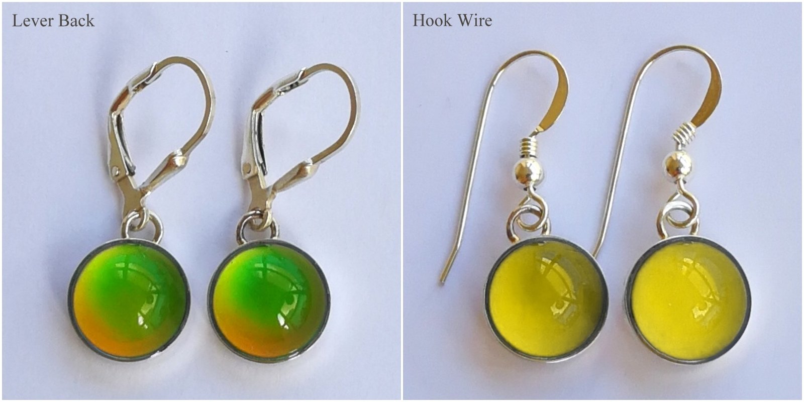 Silver Winged Nobility - Mood Earrings - 12 mm - Sterling Silver 925