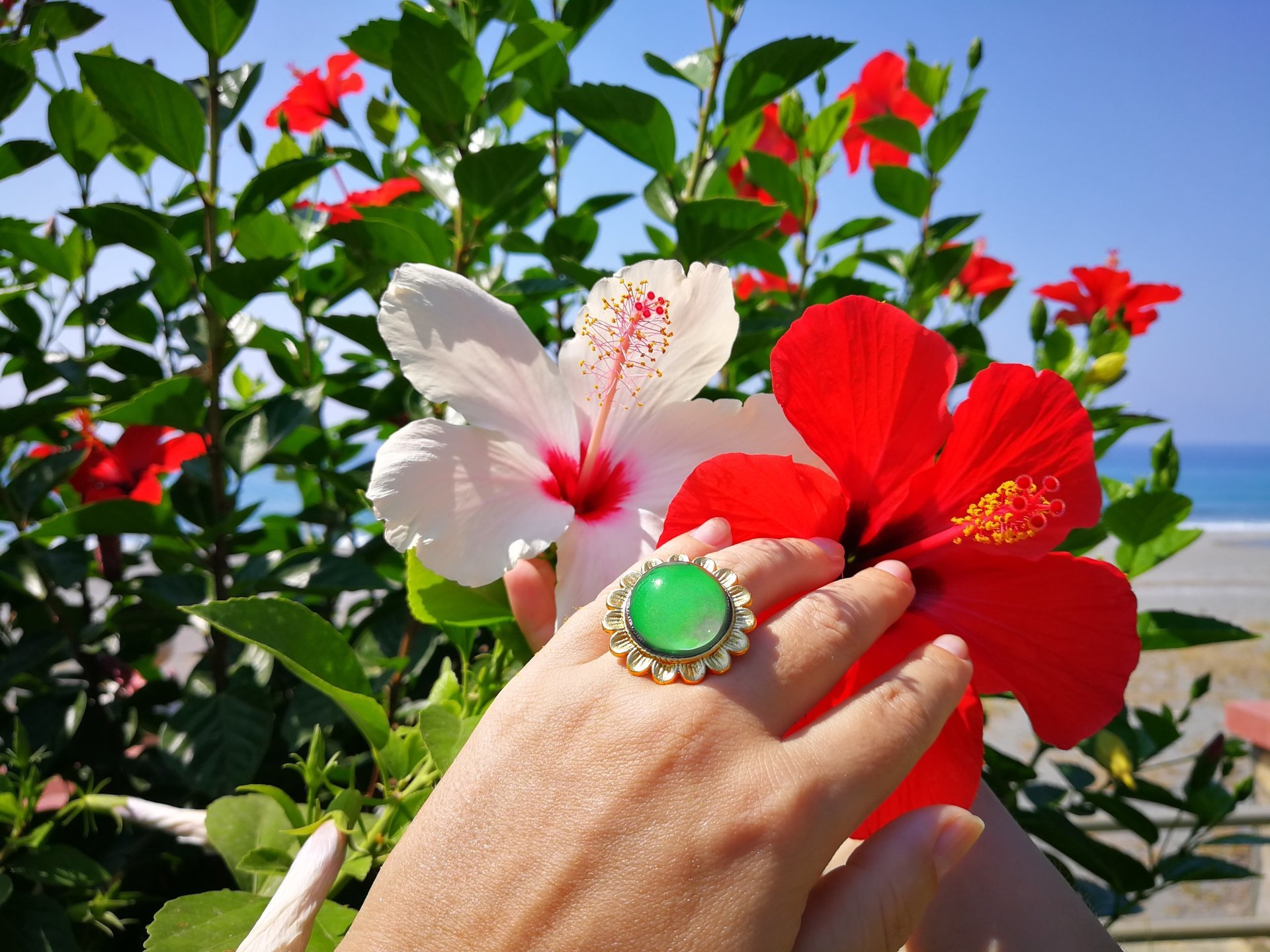 Golden Sunrise of Beauty - Mood Ring - 20 mm - 24K Gold Plated Sterling Silver 925