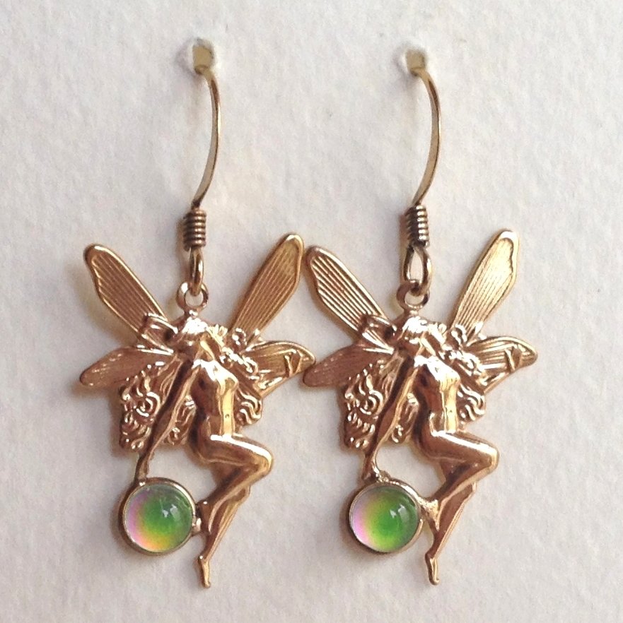 Fairies of Wishes - Mood Earrings - 5 mm - Gold Plated Brass