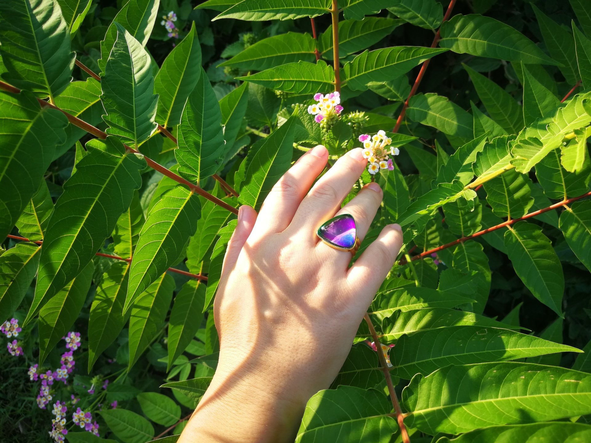 Sovereign of Lightning - Mood Ring - 20 mm - Gold Plated Sterling Silver 925 - AAA Crystal Quartz