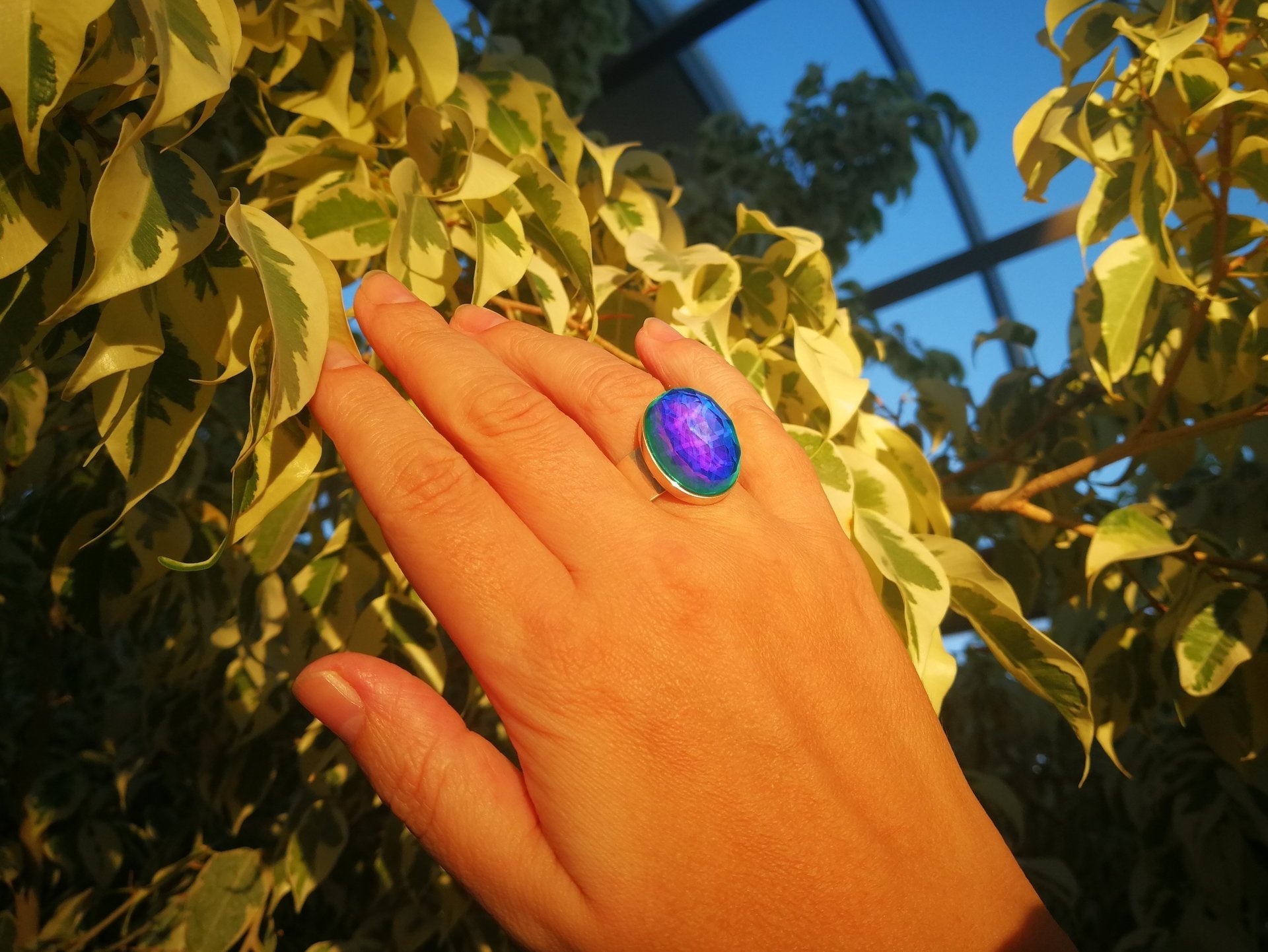 White Fire - Mood Ring - 20x15 mm - Sterling Silver 925 (pure or gold plated) - AAA Crystal Quartz