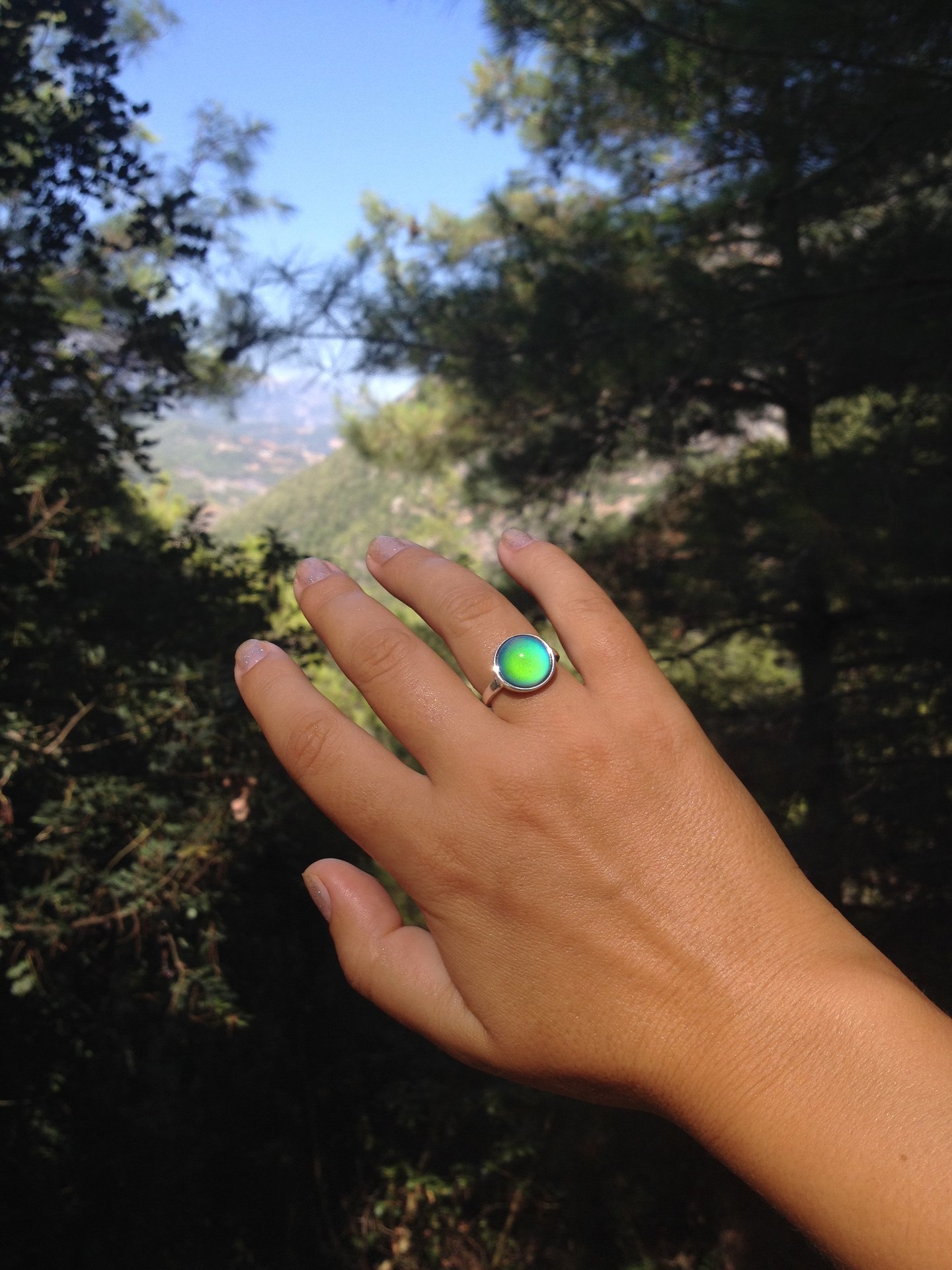 Silver Star of Romance - Mood Ring - 12 mm - Sterling Silver 925