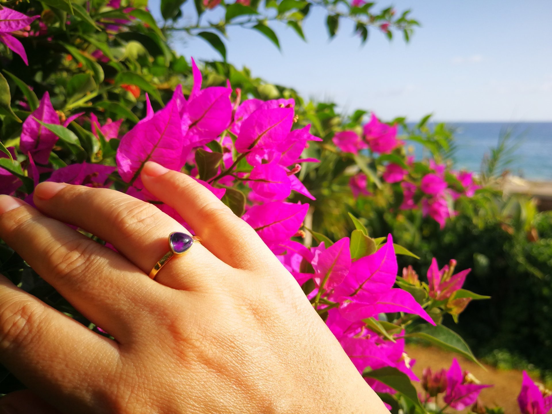 The Little Lord - Mood Ring - 6 mm - 24k Gold Plated Sterling Silver 925 - AAA Crystal Quartz