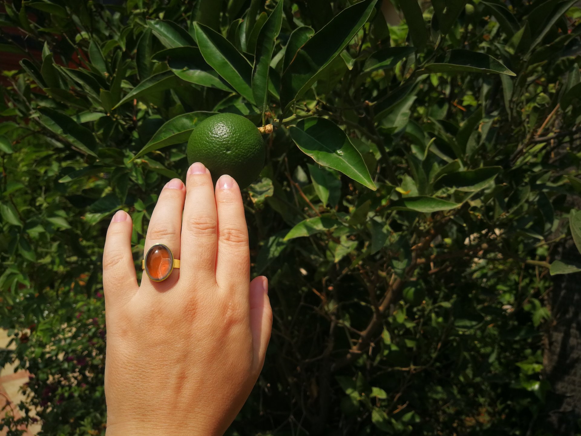 Crystal Star of Atlantis - Mood Ring - 18x13 mm - Gold Plated Sterling Silver 925 - AAA Crystal Quartz