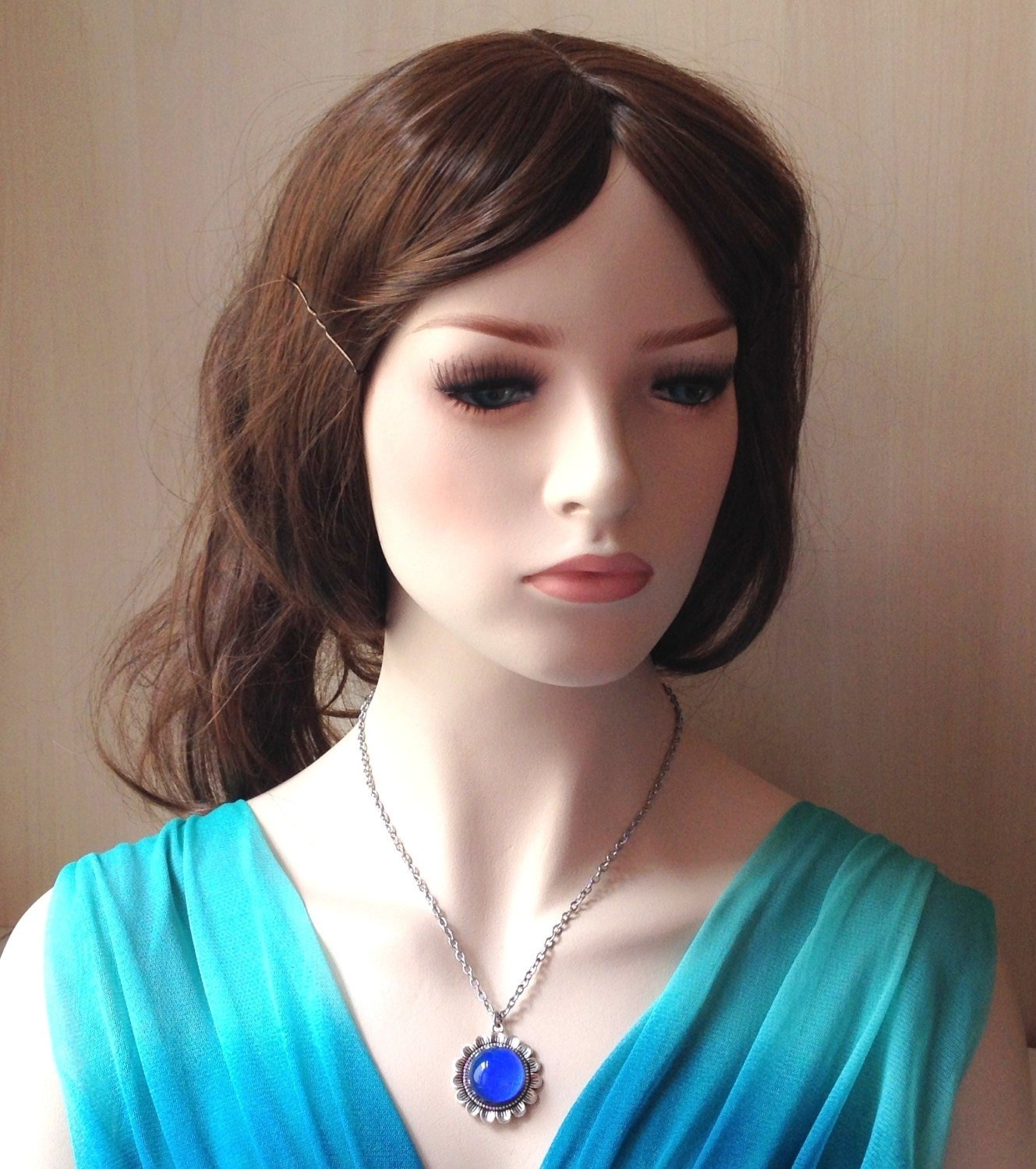 Secret Silver Sunrise of Beauty - Mood Necklace - 20 mm - Brass