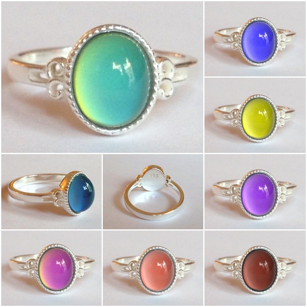 Star of Beauty - Mood Ring - 10x8 mm - Sterling Silver 925