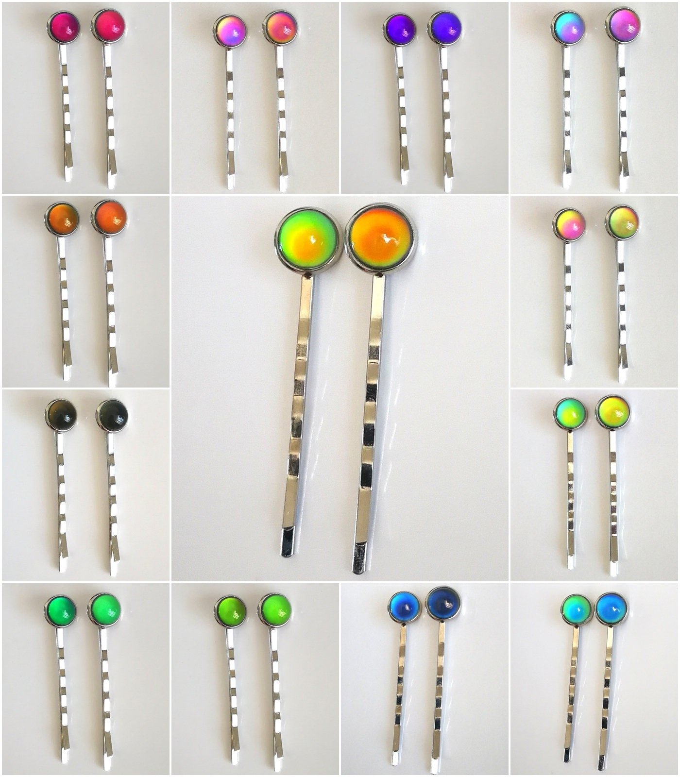 Scepters of Luck - 4 Mood Hair Pins - 10 mm - Brass