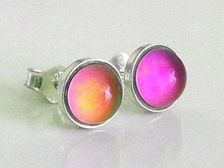 Fairies of the Light - Mood Stud Earrings - 6 mm - Sterling Silver 925