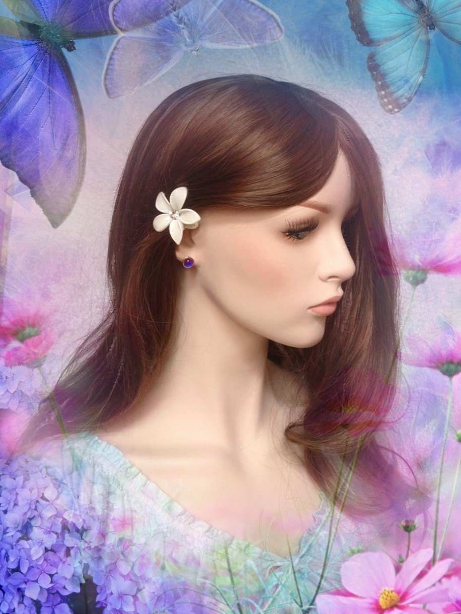Fairies of the Silver Light - Mood Stud Earrings - 8 mm - Sterling Silver 925