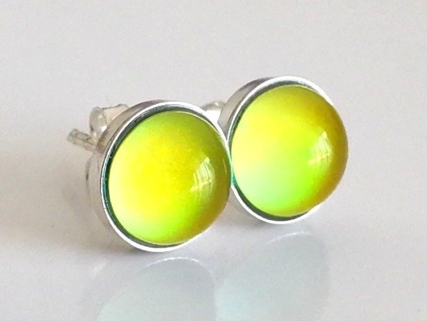 Fairies of the Silver Light - Mood Stud Earrings - 8 mm - Sterling Silver 925