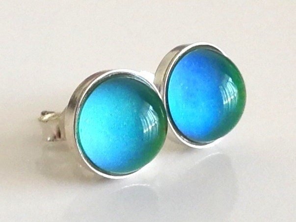 Fairies of the Silver Light - Mood Stud Earrings - 8 mm - Sterling Silver 925