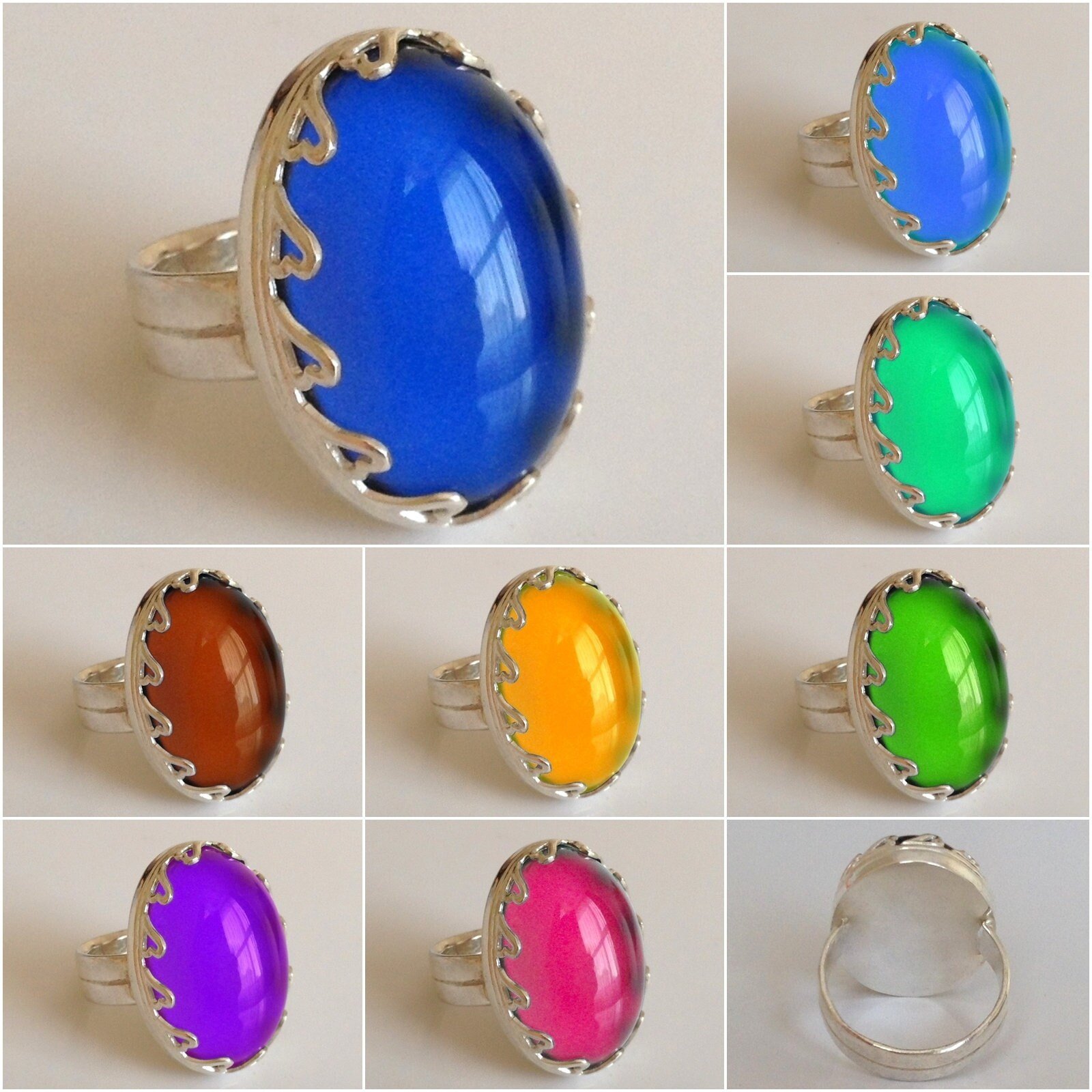 Queen of Hearts - Mood Ring - 25x18 mm - Sterling Silver 925