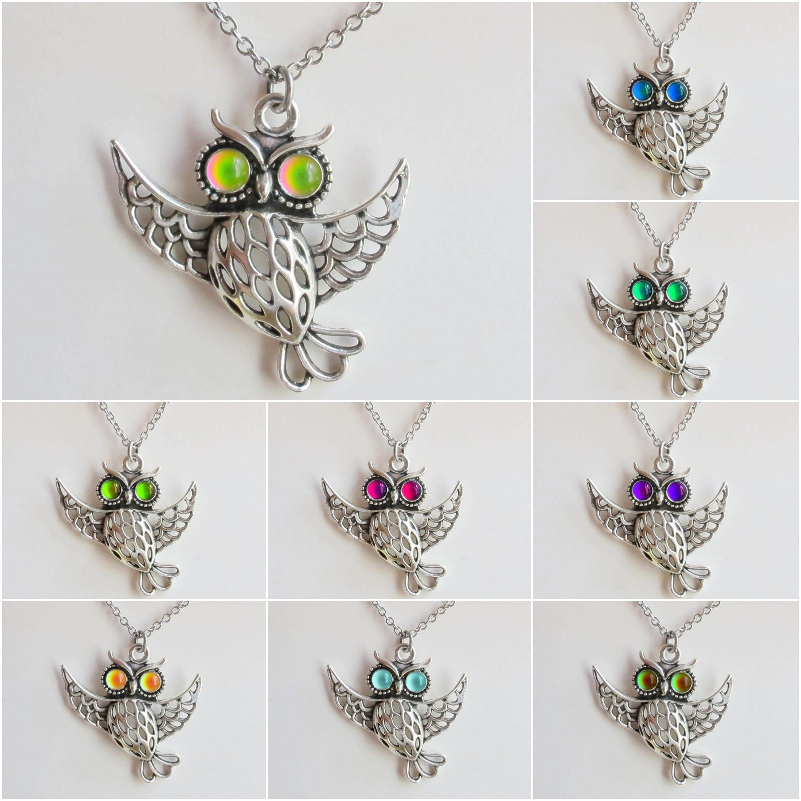 Owl of Luck - Mood Necklace - 5 mm - Brass
