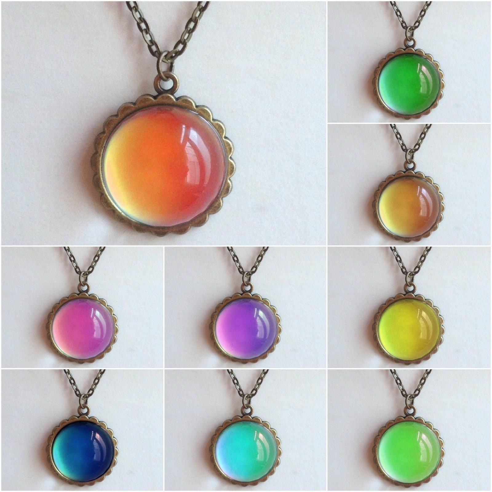 Loving Sun - Mood Necklace - 20 mm - Brass