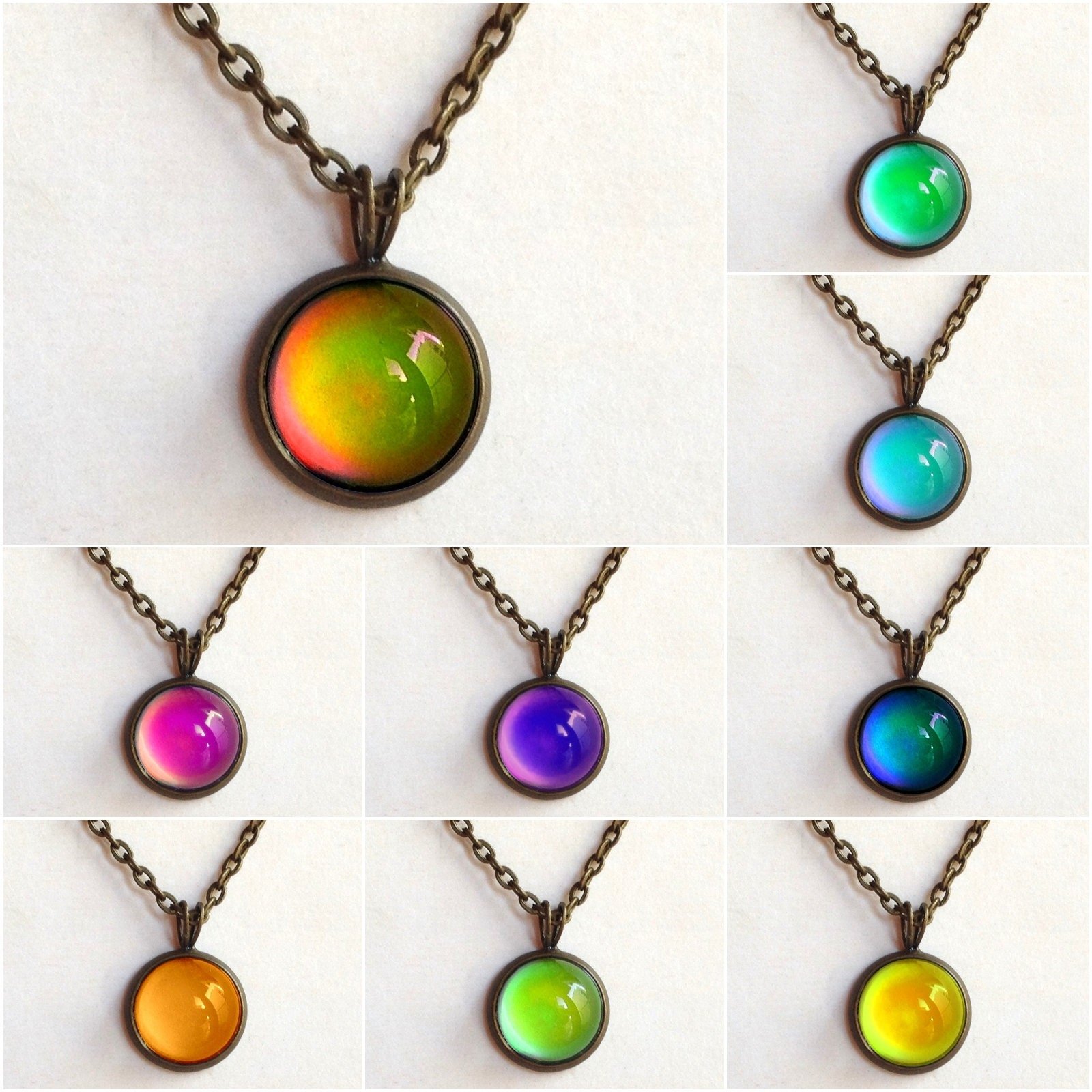 Secret Colors of Joy - Mood Necklace - 12 mm - Brass