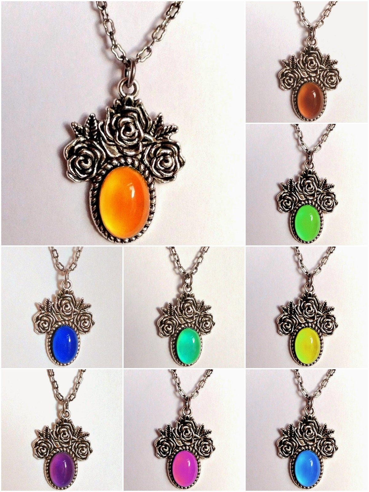 Roses of Love - Mood Necklace - 14x10 mm - Brass