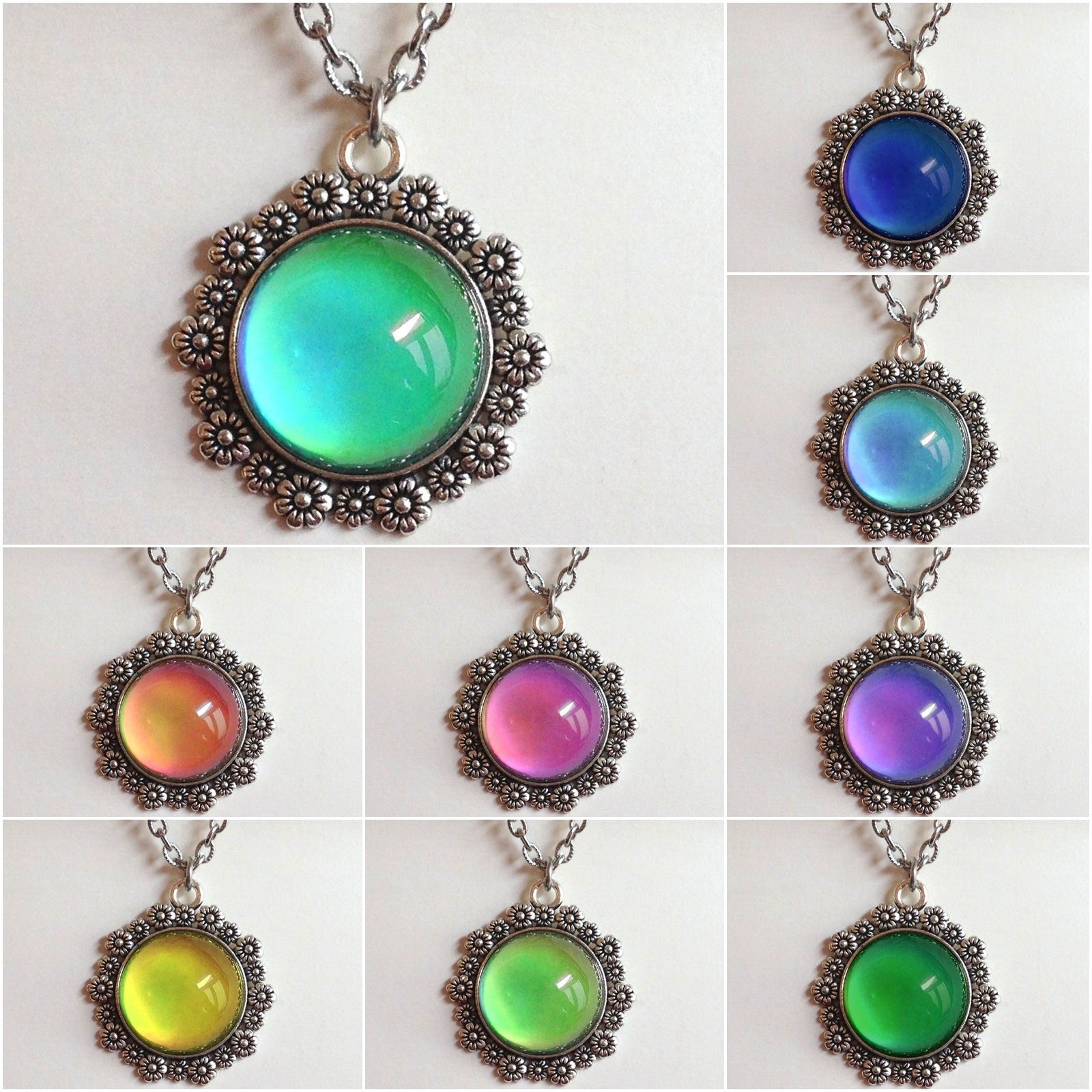 Secret Queen of Flowers - Mood Necklace - 20 mm - Brass