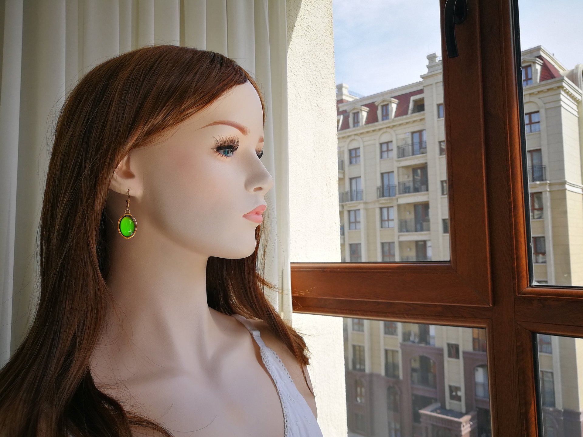 Golden Fire of Youth - Mood Earrings - 18x13 mm - 24k Gold Plated Sterling Silver 925