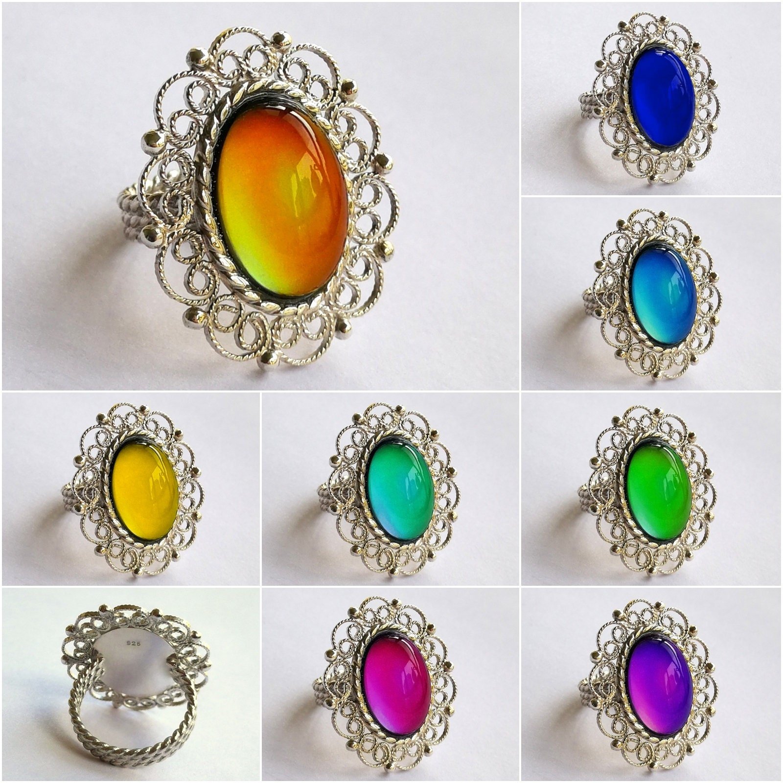 Empress of Grace - Mood Ring - 18x13 mm - Sterling Silver 925