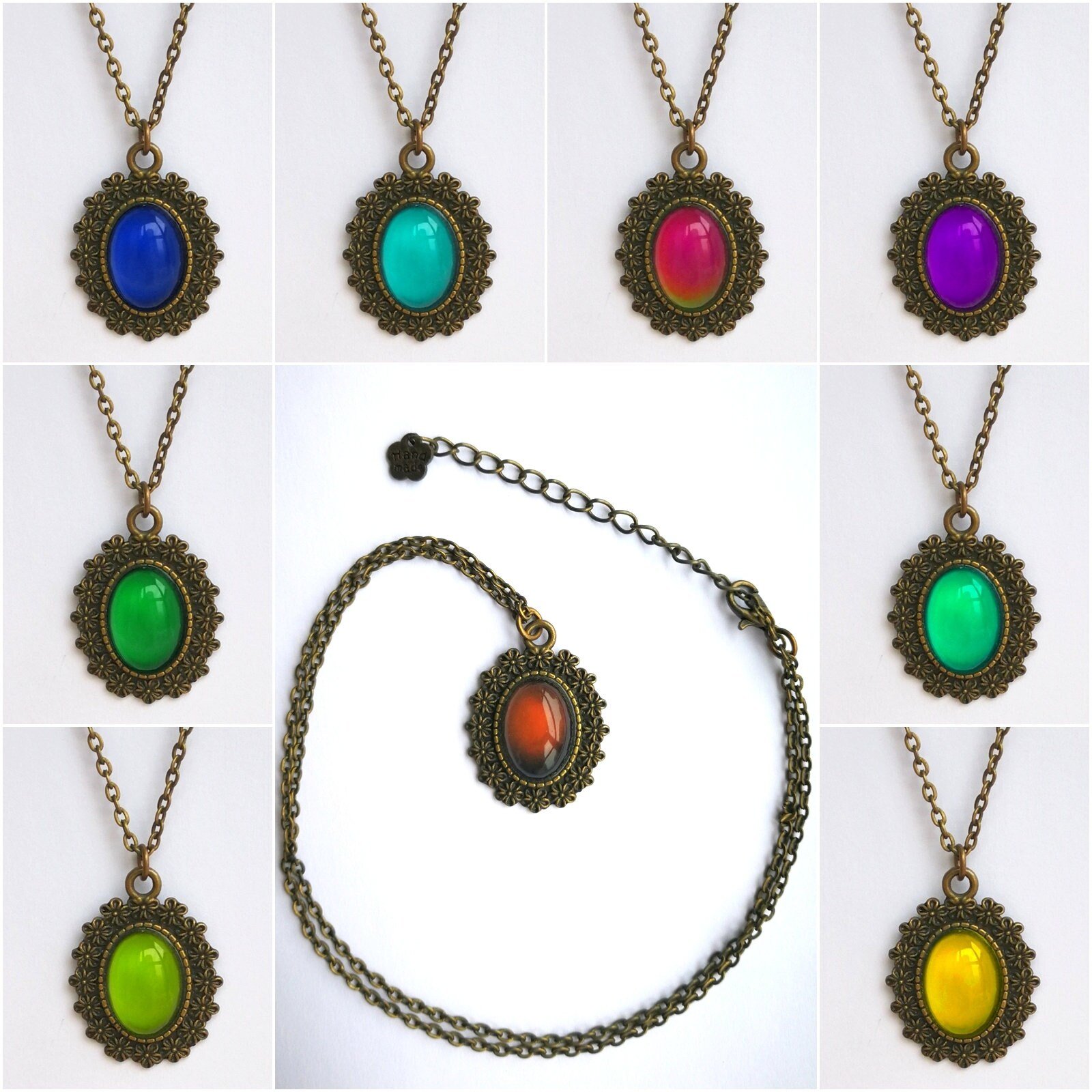 Secret Princess of Zanzibar - Mood Necklace - 18x13 mm - Brass