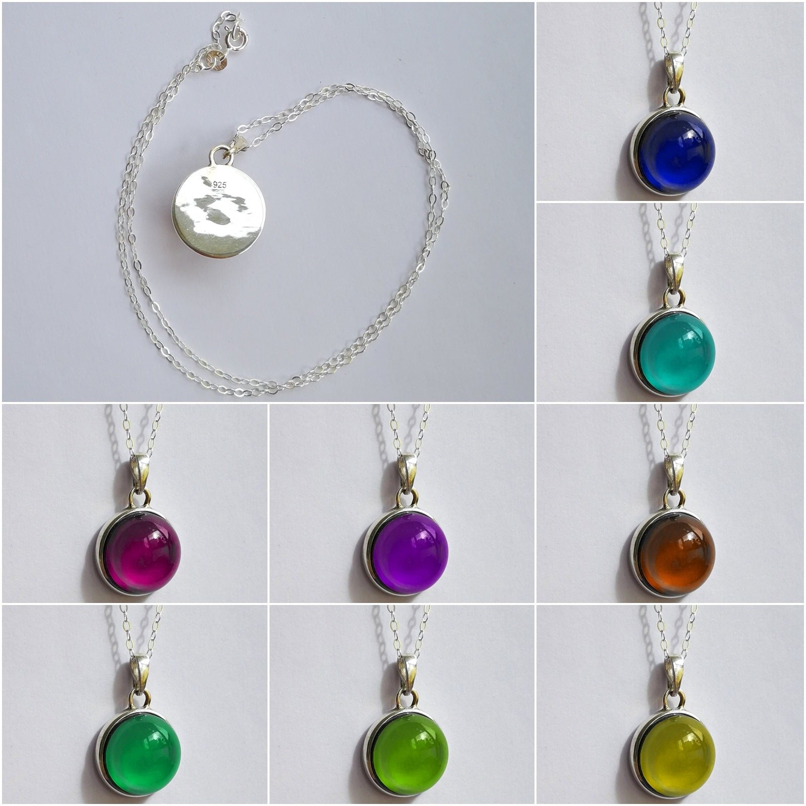 Rising Sun - Mood Necklace - 16 mm - Sterling Silver 925