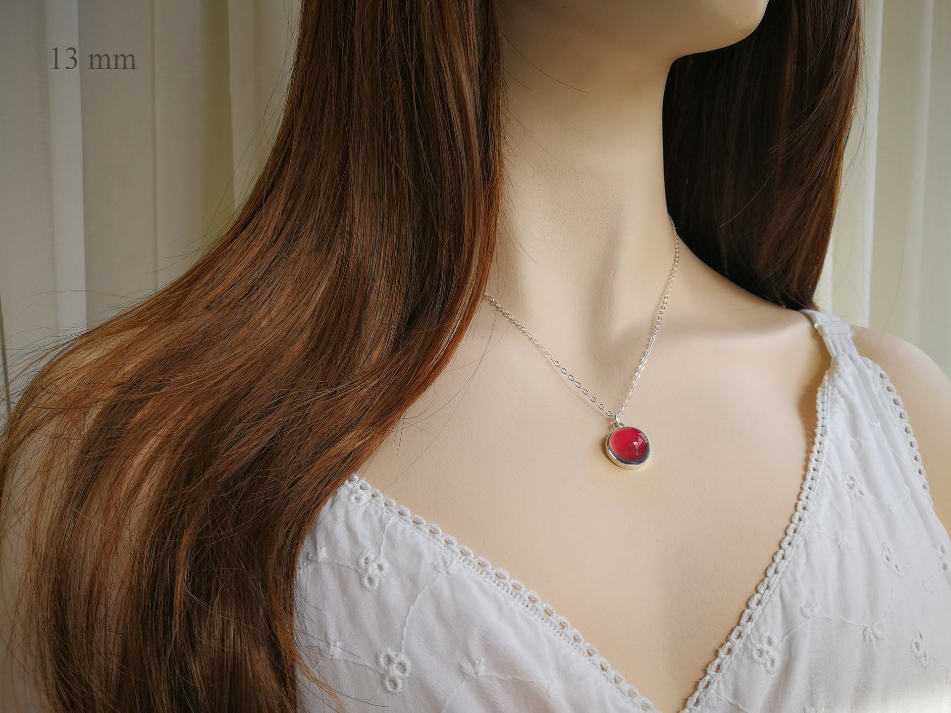 Lady of Celestial Nobility - Mood Necklace - 6,8,10,12,13 mm - Sterling Silver 925