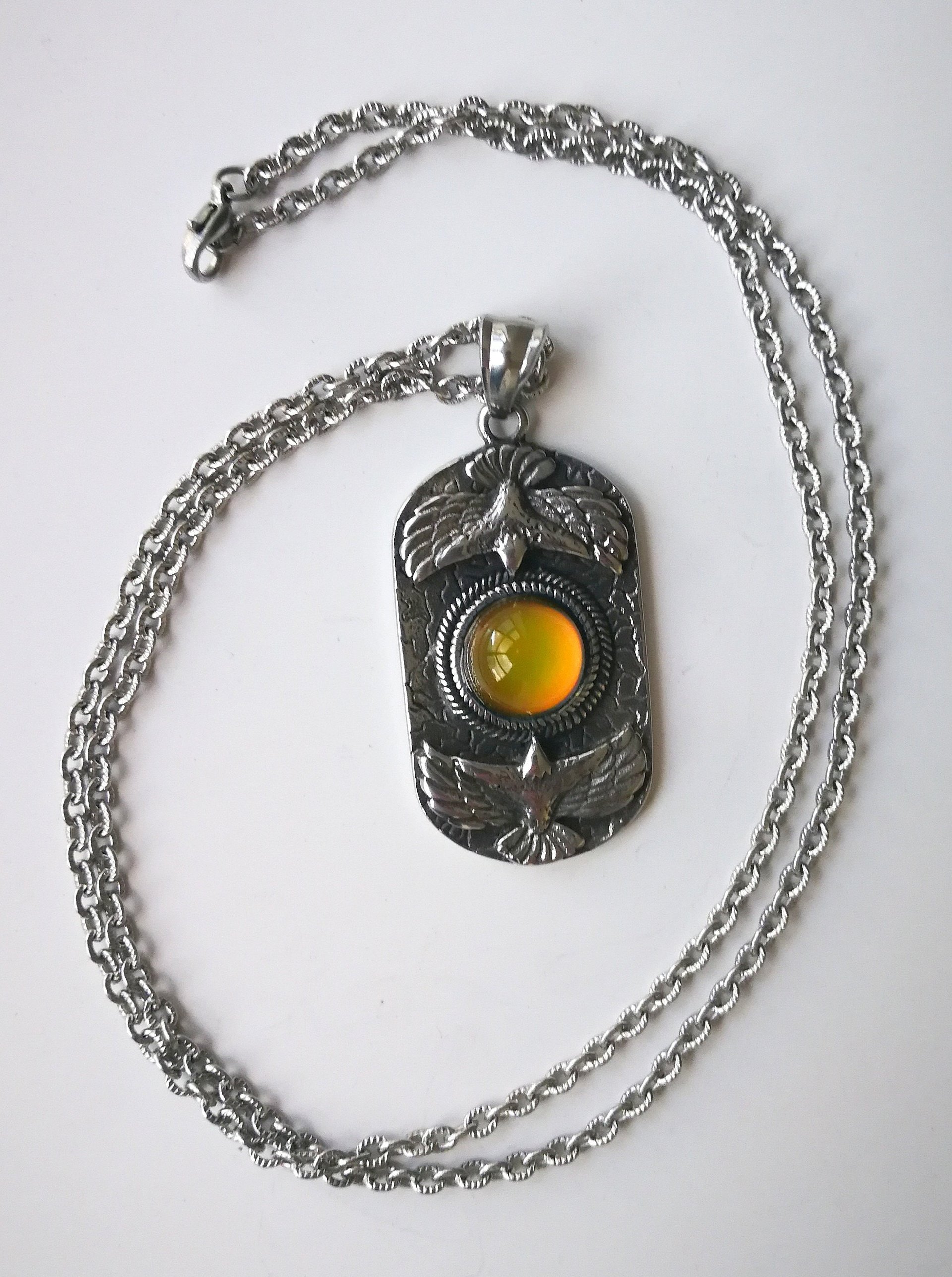 Power of Freedom - Mood Necklace for Men - 12 mm - Stainless Steel
