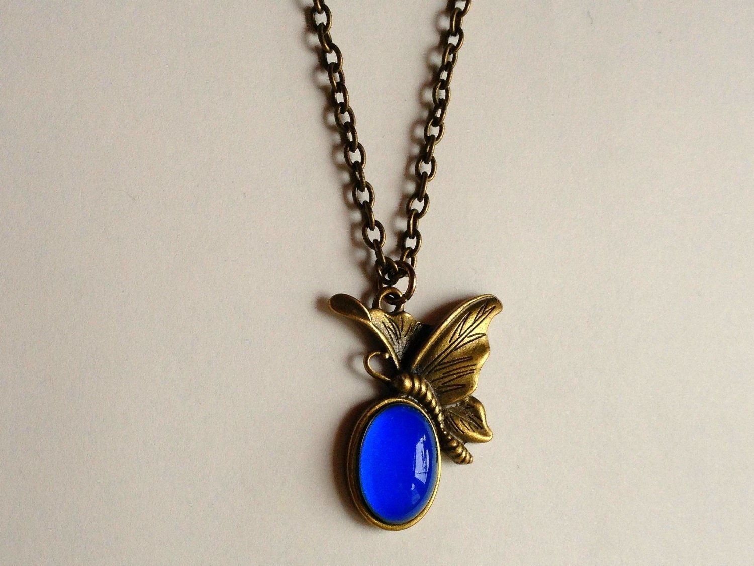 Butterflies of Happiness - Mood Necklace - 14x10 mm - Brass
