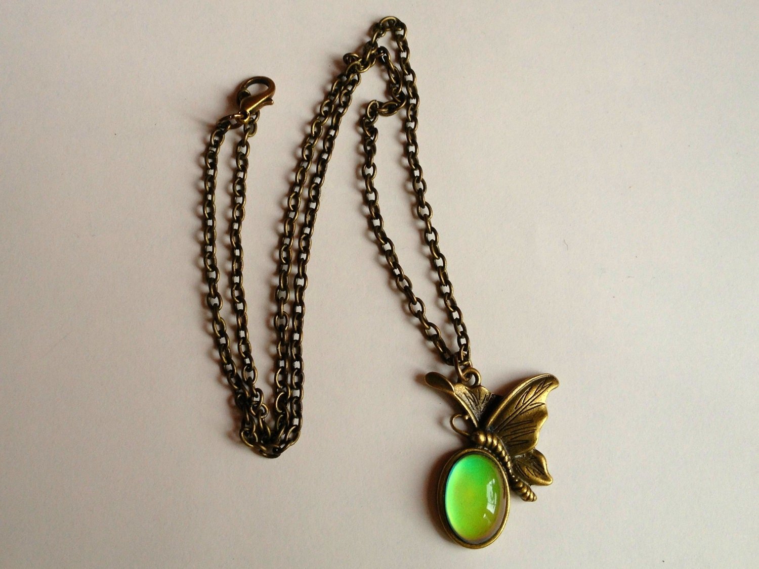 Butterflies of Happiness - Mood Necklace - 14x10 mm - Brass