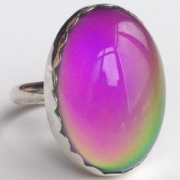 Queen of Colors - Mood Ring - 25x18 mm - Sterling Silver 925