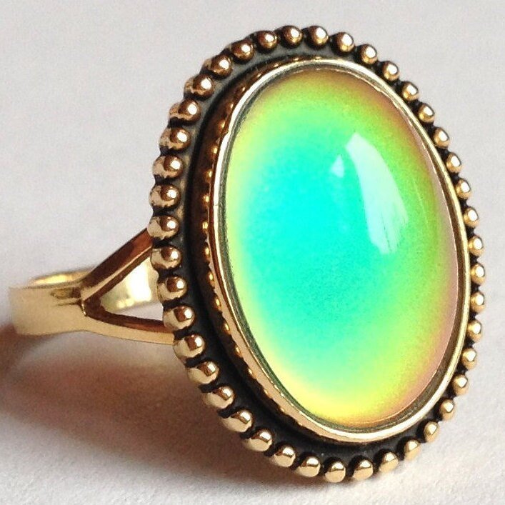 First Princess of the Empire - Mood Ring - 14x10 mm - 24K Gold Plated Sterling Silver 925