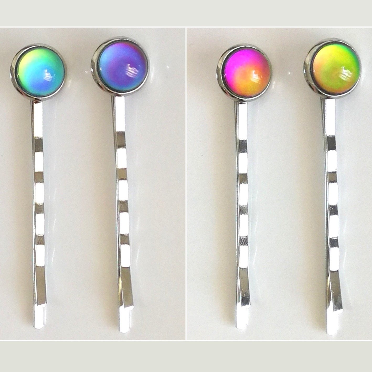 Scepters of Luck - 4 Mood Hair Pins - 10 mm - Brass