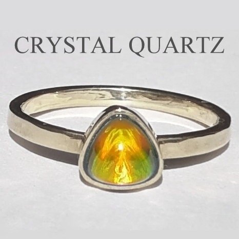 The Little Lord - Mood Ring - 6 mm - Sterling Silver 925 - AAA Crystal Quartz