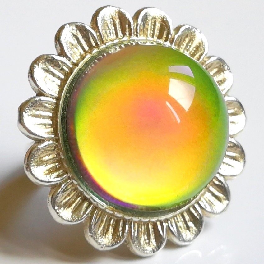 Silver Sunrise of Beauty - Mood Ring - 20 mm - Sterling Silver 925