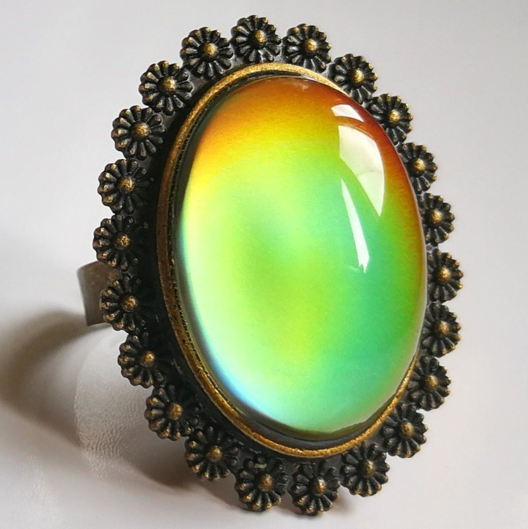 Queen of Zanzibar - Mood Ring - Adjustable - 25x18 mm - Brass