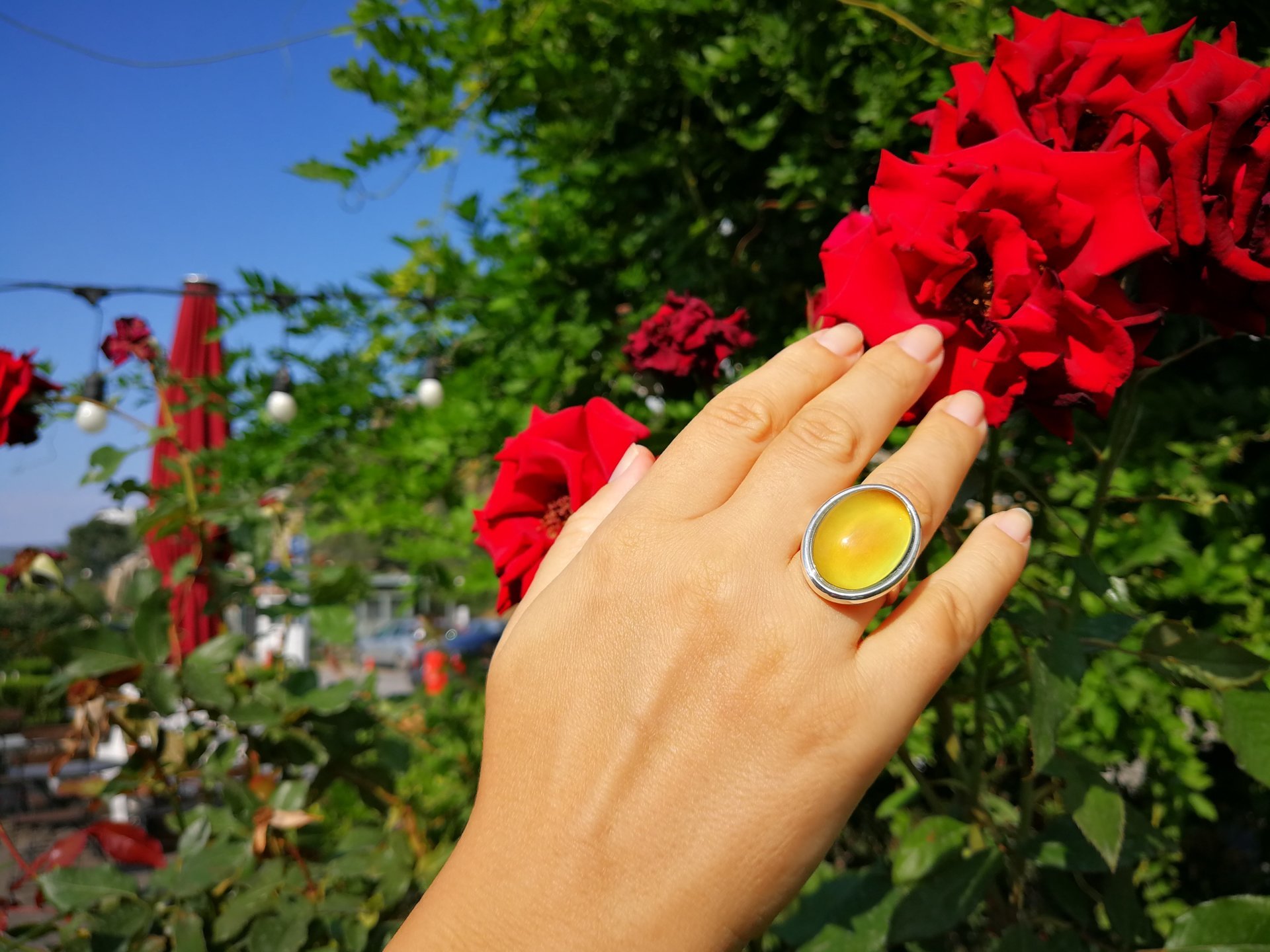 Silver Fountain of Youth - Mood Ring - 25x18 mm - Sterling Silver 925
