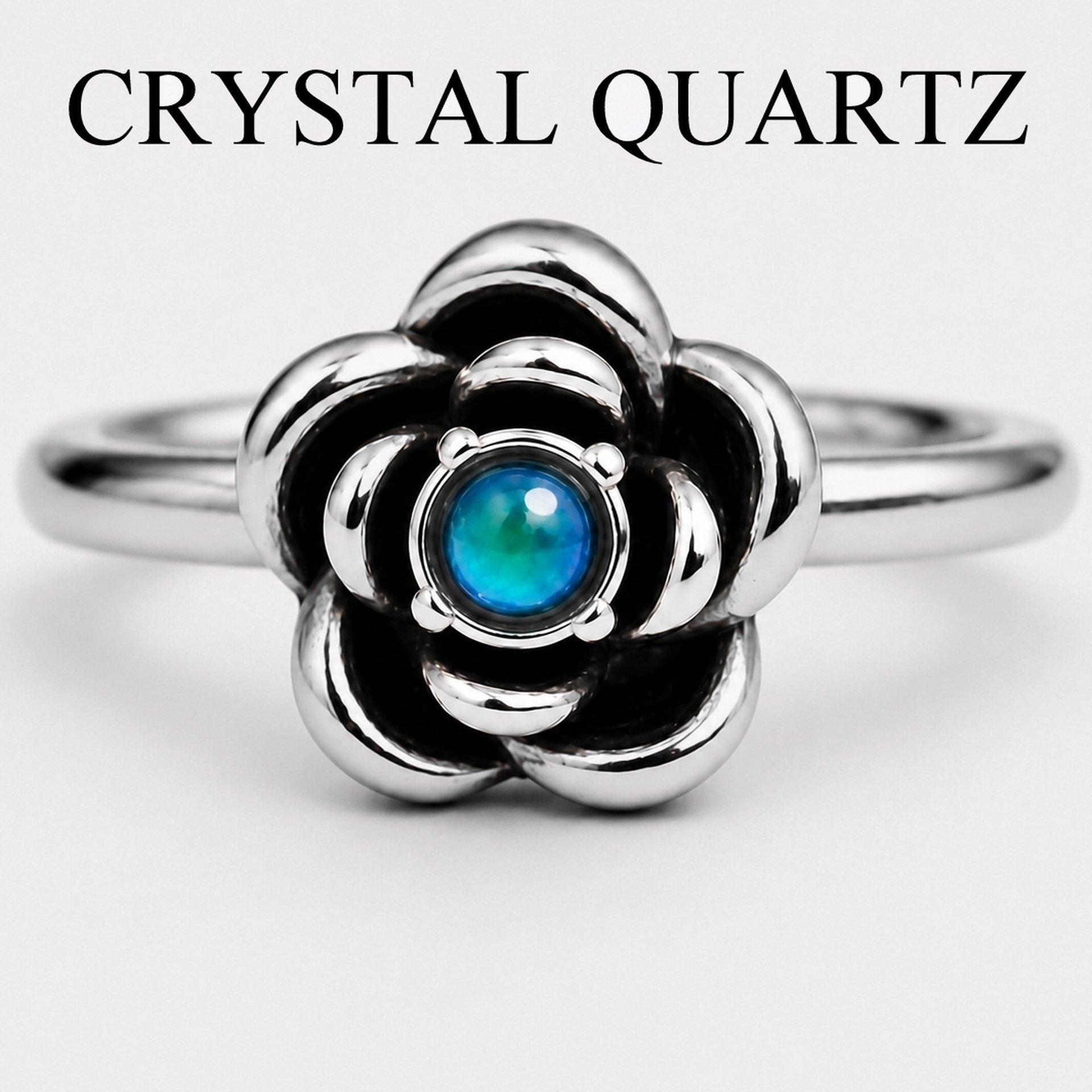 Rose of Luck - Mood Ring - 2 mm - AAA Crystal Quartz - Stainless Steel - High Quality