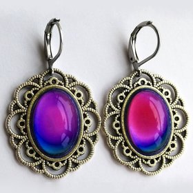 Venus of the Silver Moons - Mood Earrings - 18x13 mm - Brass