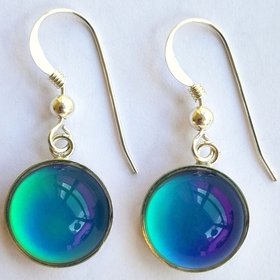 Silver Winged Princesses - Mood Earrings - 10 mm - Sterling Silver 925