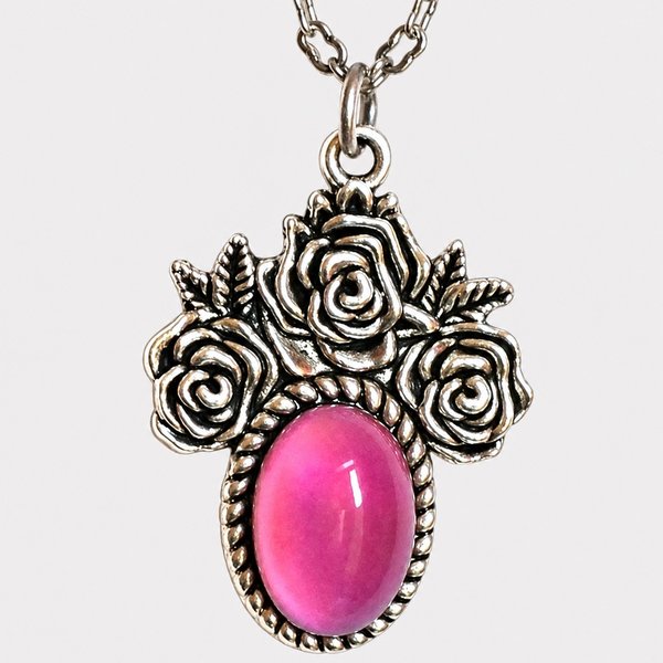 Roses of Love - Mood Necklace - 14x10 mm - Brass