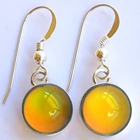 Silver Winged Nobility - Mood Earrings - 12 mm - Sterling Silver 925