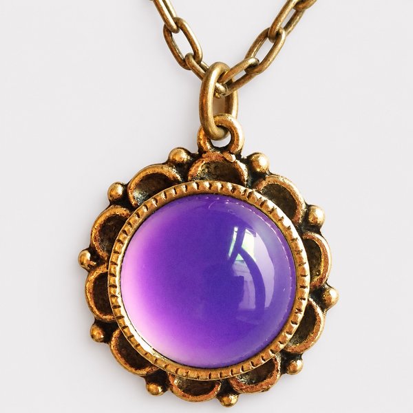 Secret Princess of Virtue - Mood Necklace - 13 mm - 24k Gold Plated Brass