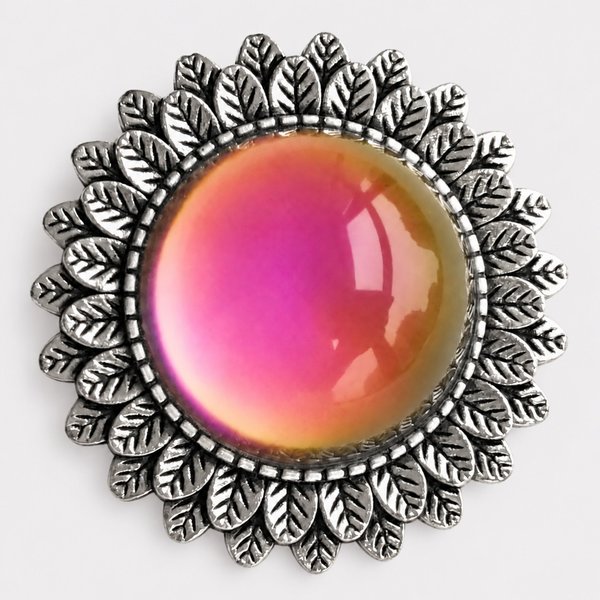 Queen of Opalescence - Mood Brooch - 20 mm - Brass