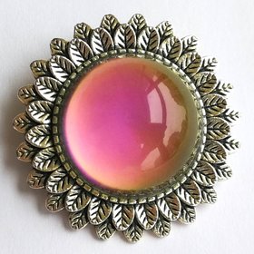 Queen of Opalescence - Mood Brooch - 20 mm - Brass